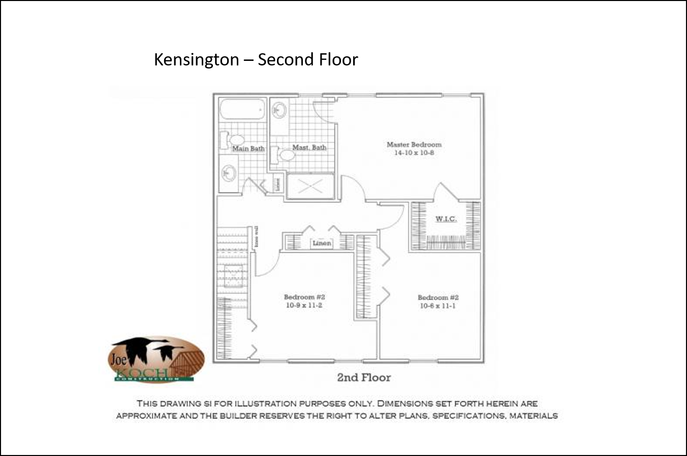 Kensington floor plan second floor