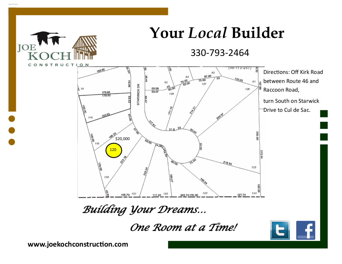 Starwick plat map Austintown Ohio