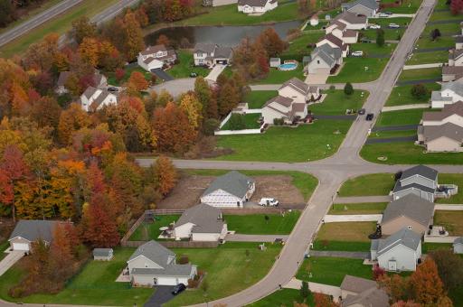 Aerial photo of a section of Falcon Bridge neighborhood