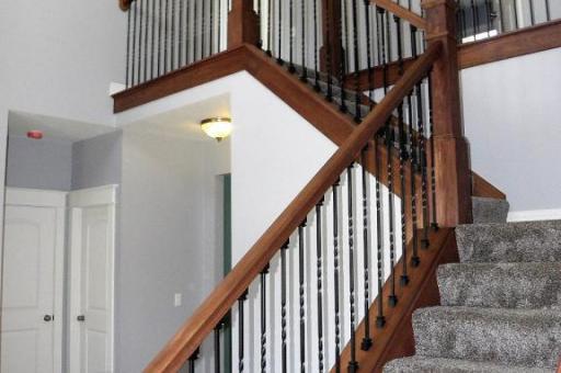 custom 2-story home staircase