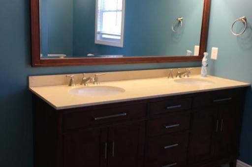 custom 2-story home bath with double sink