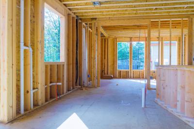 Photo of interior of a home under construction